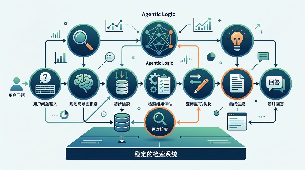 Agentic RAG 工作流示意图