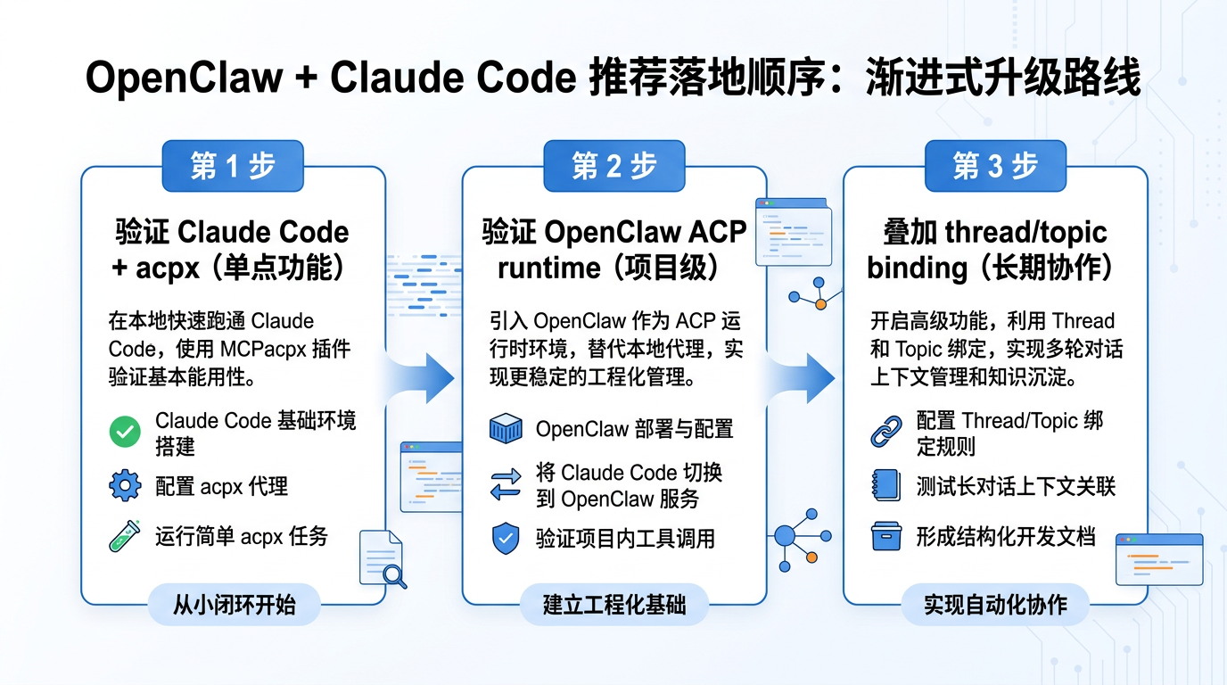 OpenClaw + Claude Code 的推荐落地顺序