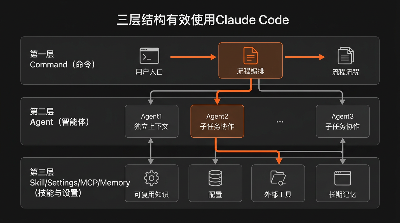 Claude Code 三层结构示意图