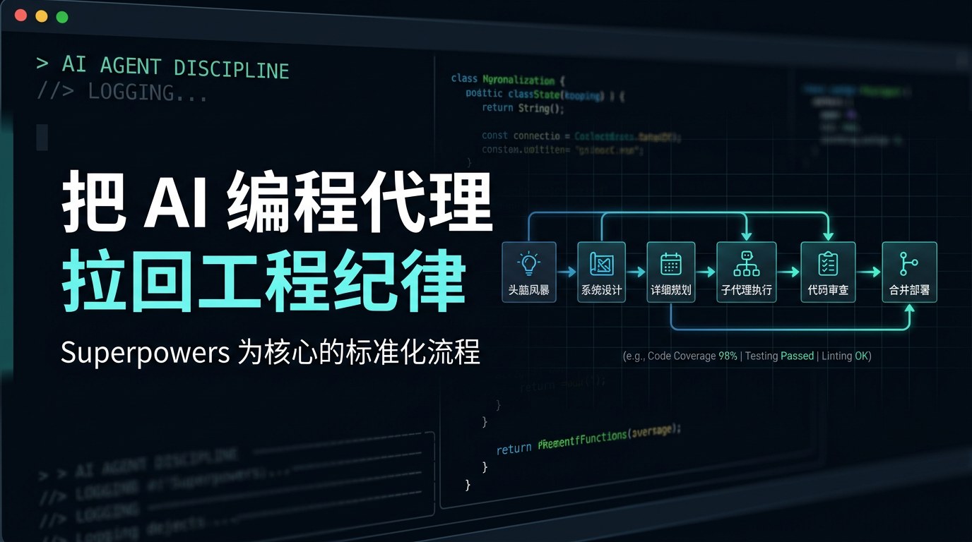Superpowers 上手实战：怎么把 coding agent 从直接开写，带回可控的工程流程