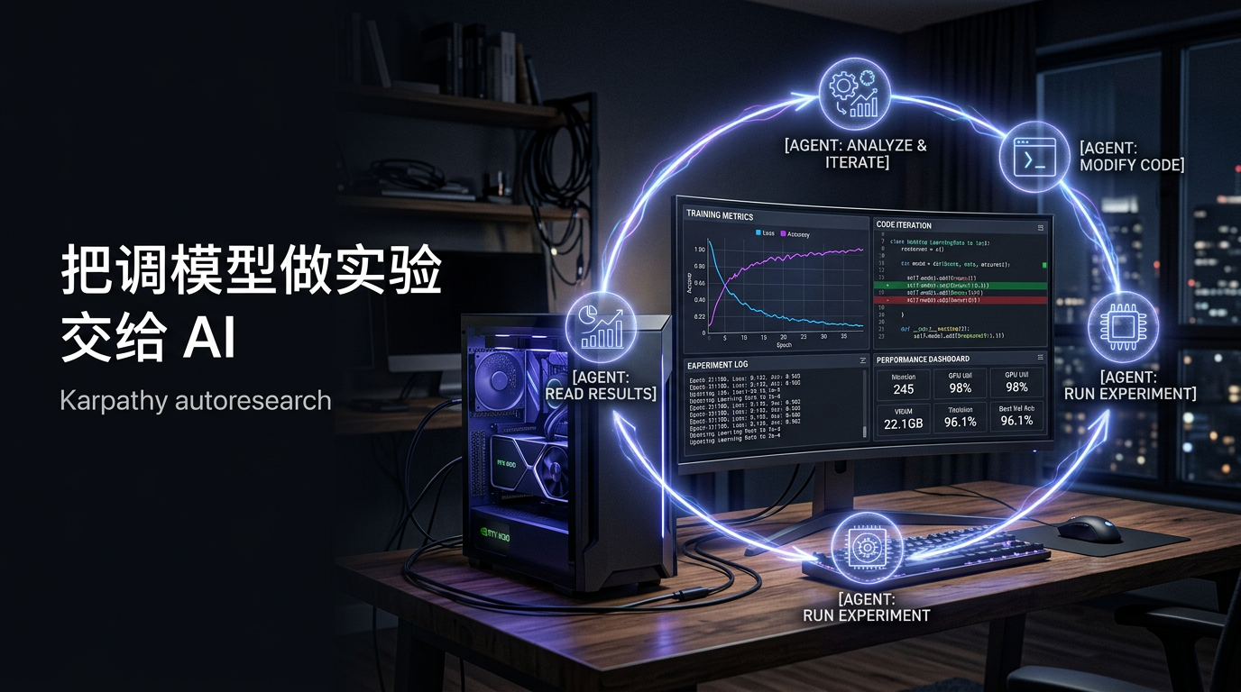 Karpathy 新项目 autoresearch：把“调模型做实验”交给 AI，睡一觉醒来它自己在跑研究