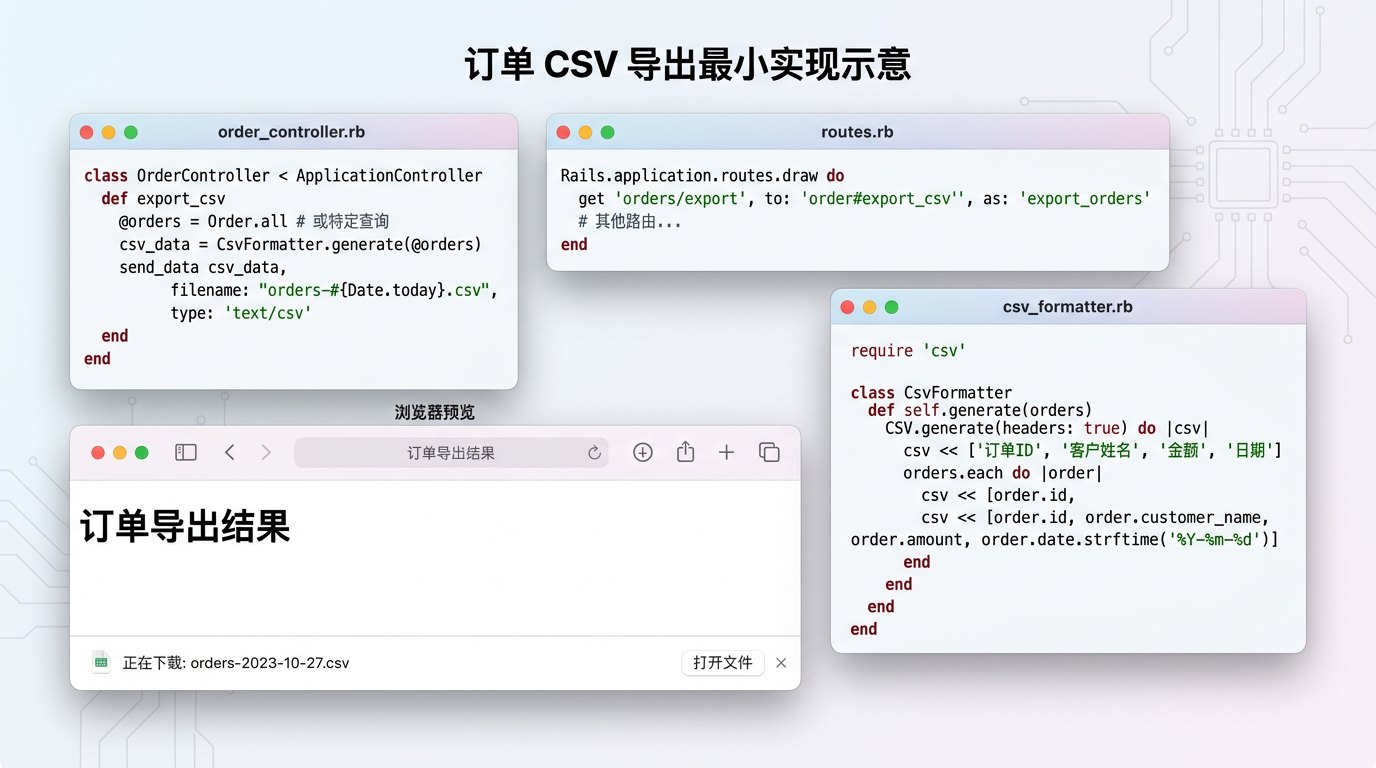 CSV 导出最小实现示意图