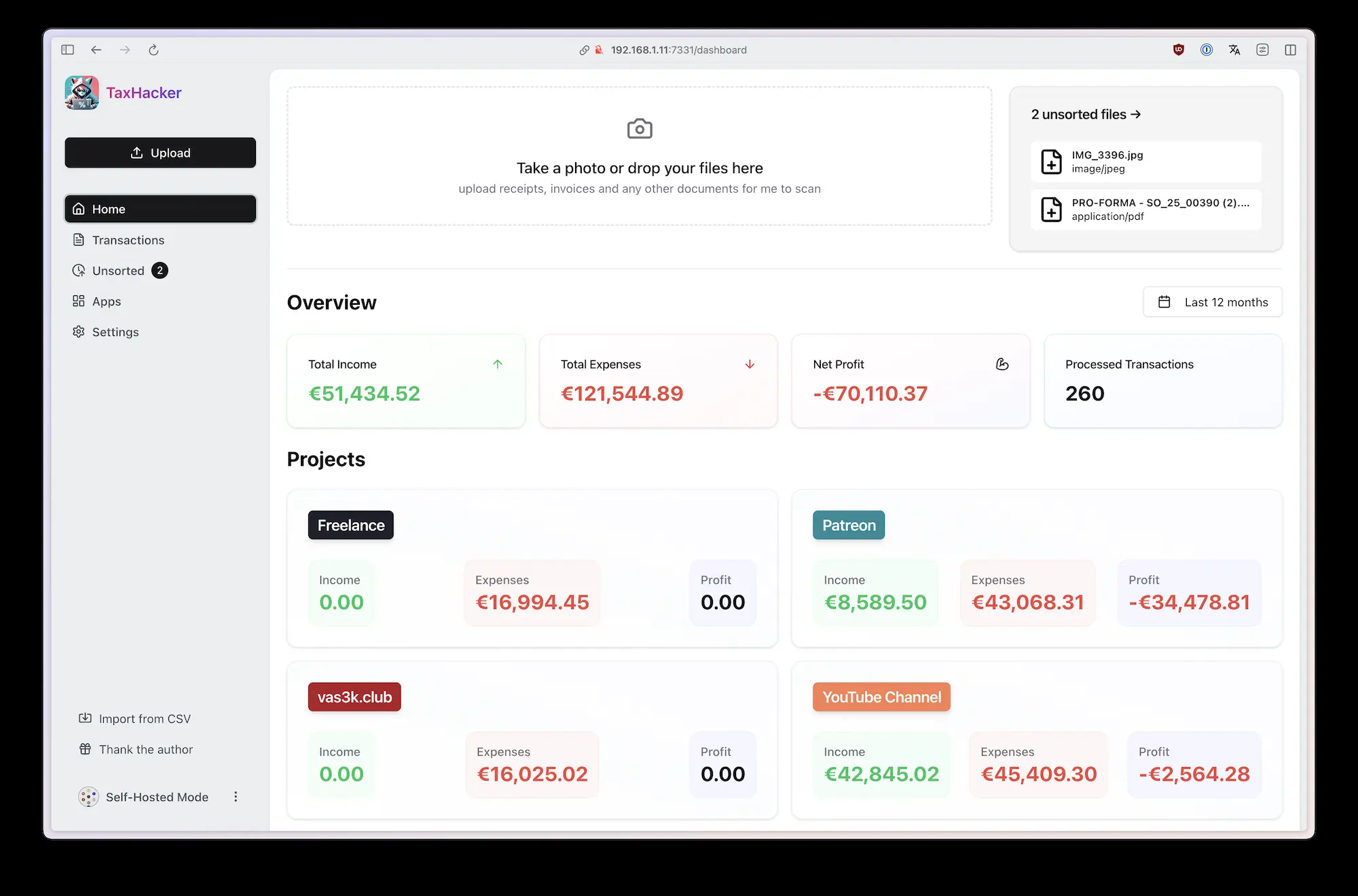 打开后看到的主界面就是这种感觉：文档、交易、分类和筛选是在一个工作台里串起来的。