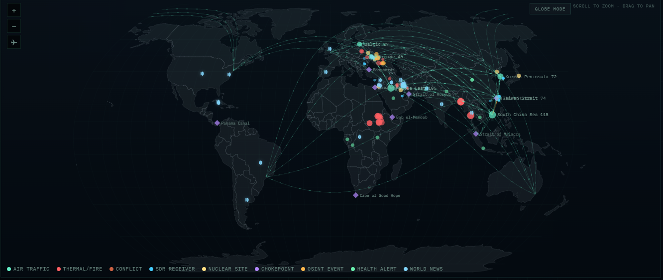 Crucix 地图视图截图