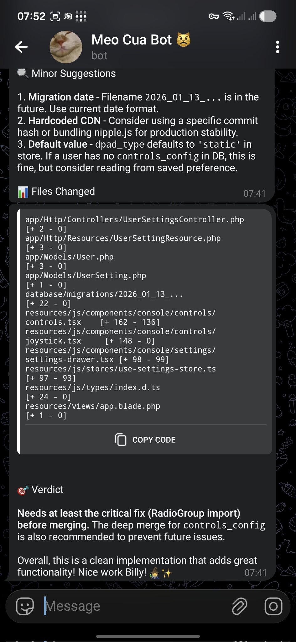 官方展示中的 Telegram 场景截图